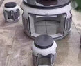 京石云仿古做舊石桌石凳天然青石鏤空中式石桌家用庭院花園茶臺象棋桌椅 直徑80cm*高55cm*凳子高35cm 曬單實(shí)拍圖