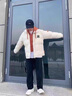 DIDGERIDOO官方潮牌棉服男女同款連帽假兩件厚款保暖外套加厚寬松面包服棉衣 6677卡其-NE01 XL（建議120-140斤） 曬單實(shí)拍圖