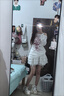 甜系少女蕾絲蛋糕裙半身裙女學生秋冬2025新款高腰顯瘦蓬蓬芭蕾 白色 輕薄 新款重工蝴蝶結 S 曬單實拍圖