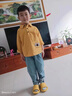 G.DUCKKIDS童裝男童春秋裝套裝2025新款中大童小童洋氣兩件套兒童春男孩潮衣 黃色上衣+藍(lán)色牛仔褲 140 曬單實(shí)拍圖