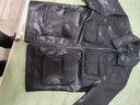 季言男士外套新款2023皮衣 工裝多口袋翻領(lǐng)短款機車(chē)皮夾克男模特長(cháng)袖 黑色 XL 曬單實(shí)拍圖