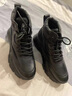 奢侈男鞋品牌馬丁靴2025秋冬新款真皮高幫運動(dòng)鞋韓版加絨鞋子男士 黑色加絨款 40 曬單實(shí)拍圖