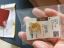 老廟黃金吊墜福牌掛墜足金福氣滿(mǎn)滿(mǎn)項鏈送女友老婆節禮物 約3.2g 曬單實(shí)拍圖