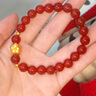 石玥珠寶收藏級8mm紅瑪瑙手串黃金蓮花本命年轉(zhuǎn)運珠水晶瑪瑙手鏈男女士款 曬單實拍圖