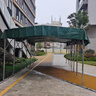 可折疊帶輪移動(dòng)推拉雨棚遮陽(yáng)防曬篷用于戶(hù)外倉庫停車(chē)大排檔帳篷 默認綠色（紅藍白灰黃可選） 長(cháng)3M-寬4M-邊柱高2.5米 曬單實(shí)拍圖