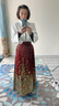 纖裳蝶輕奢馬面裙女款新中式國風(fēng)龍煌飛天漢服秋冬刺繡織金紅色馬面裙 酒紅色馬面裙+提花白色上衣 S（150-158cm) 曬單實(shí)拍圖