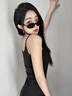 嫻柔吊帶連衣裙女夏季新款修身甜辣性感外穿打底包臀裙女裝內搭裙子 黑色 2XL 曬單實(shí)拍圖