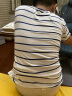 爱慕儿童（AIMER KIDS）男童夏季短袖睡衣套装A类经典轻薄透气莫代尔条纹家居服|兰精零 深蓝条纹+深蓝ZS1 150 晒单实拍图