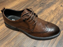 海瀾之家（HLA）皮鞋男商務(wù)正裝鞋透氣婚禮西裝鞋軟底布洛克鞋男 棕色 45 曬單實(shí)拍圖