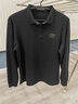 JEEP SPIRIT吉普休閑翻領(lǐng)長(cháng)袖t恤寬松大碼秋季純色棉質(zhì)開(kāi)衩繡標男士體恤衫厚 黑色 厚款 XL (180) /100A建議155-160斤 曬單實(shí)拍圖