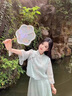 歐迪惠（Oudihui）新中式連衣裙女裝國風(fēng)漢元素套裝2025年夏季新款改良旗袍漢服裙子 綠色 S 曬單實(shí)拍圖