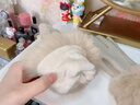 貓人手套女羊絨手套女士冬季防寒觸屏手套雙層加厚兔毛保暖女手套 珠光米 均碼 曬單實(shí)拍圖