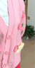 索宛亦（SUOWANYI）甜美可愛(ài)中長(zhǎng)款毛衣外套女寬松慵懶風(fēng)秋冬新款日系加厚針織衫開(kāi)衫 粉紅色 XL 【110-130斤】 曬單實(shí)拍圖