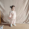 班喜迪嬰兒衣服秋冬裝嬰幼兒連體衣寶寶加絨夾棉外出服冬季保暖哈衣棉服 粉色 90cm 曬單實(shí)拍圖
