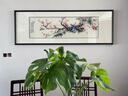 云儒唐樊客廳沙發(fā)背景墻掛畫(huà)新中式裝飾畫(huà)花鳥(niǎo)精品純手工蘇繡實(shí)木邊框墻畫(huà) 顏柏龍花鳥(niǎo) 65*185cm 曬單實(shí)拍圖