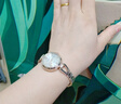 卡西歐（CASIO）手表女表女士小表盤指針表4522輕奢防水表女生七夕禮物送女友 SHS-4526CG-4A光能蜜桃金手鏈表 曬單實(shí)拍圖