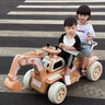 WORK BABY兒童電動挖掘機(jī)可坐雙人男女孩玩具車2-9歲寶寶可騎挖土機(jī)工程車 標(biāo)配雙人黃色：6V電瓶+早教 曬單實(shí)拍圖