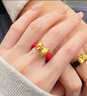 怡緣珠寶在逃公主蝴蝶結(jié)黃金轉(zhuǎn)運(yùn)珠紅繩戒指女款999足金本命年編織 蝴蝶結(jié)紅繩戒指重約0.65-0.85g 曬單實(shí)拍圖