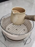 瓷牌茗茶具圍爐煮茶全套配件家用戶(hù)外便攜烤爐罐罐茶煮茶壺 條紋月顏側把壺+特大號炭爐+架網(wǎng) 曬單實(shí)拍圖
