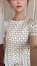 鹿王（KING DEER）桑蠶絲女士圓領(lǐng)針織短袖T恤上衣收腰顯瘦春夏新款觸感軟糯不悶熱 白底 M 165/88A 曬單實(shí)拍圖