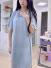 莫代爾睡裙夏季女士2024新款半袖可愛簡約薄款帶胸墊性感睡衣夏天 28011 L (100斤-120斤) 曬單實拍圖