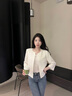 米思陽（missshine）2024秋季新款高級感小個子醋酸短款小西裝超好看西服外套女 白色 S 曬單實拍圖