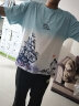 阿尼三青少年夏季套裝男冰絲短袖t恤初中高中學(xué)生體恤帥氣寬松半袖夏裝 藍(lán)色 L 【105-125斤】 曬單實拍圖
