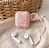 ins早春甜美小碎花適用于airpods pro3代藍(lán)牙耳機(jī)殼2代保護(hù)套4代 粉色油畫花朵加粉環(huán) 蘋果 AirPods 1/2 曬單實(shí)拍圖
