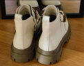 百丽厚底马丁靴女商场同款休闲短靴女加绒A3D1DDD3 米色-单里 37 实拍图