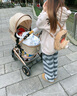 逗逗熊嬰兒推車(chē)高景觀(guān)童車(chē)寶寶可坐可躺雙向四輪避震折疊BB車(chē)輕便手推車(chē) 奢華3代-羅馬假日【PU橡膠四輪+餐盤(pán)+升級遮陽(yáng)罩】 曬單實(shí)拍圖