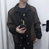 薩拉維夫（SLLAVIF）春秋季潮牌拼接外套男韓版潮流上衣服2025高級感夾克痞帥 黑色 M 曬單實拍圖