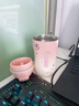 象普（SHINPUR）草莓熊316L不銹鋼保溫杯女生高顏值直飲咖啡杯學(xué)生便攜小巧水杯 粉色400ml 曬單實(shí)拍圖
