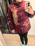 羅蒙（ROMON）媽媽冬裝外套女中老年女裝喜慶奶奶本命年紅色老人太太棉服兩件套 大紅色 XL (建議105斤以?xún)? 曬單實(shí)拍圖