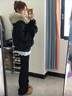 浪莎國(guó)潮座山雕棉衣外套女2025冬季新款cleanfit短款加厚感羽絨棉服潮 灰綠色 加絨高質(zhì)量版 S 105斤以下 曬單實(shí)拍圖