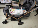 華嬰嬰兒童推車(chē)高景觀(guān)雙向推可坐躺避震折疊傘車(chē)寶寶0-3歲手推車(chē)便攜 灰色后輪橡膠輪+涼席+蚊帳+棉墊+腳套 曬單實(shí)拍圖