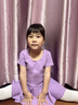 艾舞戈兒童舞蹈服女童芭蕾舞裙民族中國舞跳舞衣服幼兒練功考級服裝 紫羅蘭-短袖 140碼 身高120-130cm重48-58斤 曬單實(shí)拍圖
