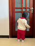幼歌（YOUGE）嬰幼兒草莓女孩甜美POLO領(lǐng)衛(wèi)衣活力軟彈休閑衛(wèi)褲套裝潮 草莓紅褲子（66-90兩用襠) 80 cm 曬單實(shí)拍圖