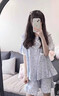 莫貝海（mobeihai）ins風(fēng)睡衣女款夏季短袖2026新款公主風(fēng)甜美碎花家居服套裝可外穿 XDD#319#藍色小碎花 M 建議75-95斤 曬單實(shí)拍圖