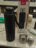 富光保溫杯大容量男女便攜提繩水杯車(chē)載全鋼不銹鋼戶(hù)外保冷保溫瓶杯子 黑色800ml【升級降溫蓋】 曬單實(shí)拍圖