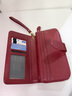 班亞奴錢(qián)包女長(cháng)款真皮大容量手拿包2025新款時(shí)尚多功能牛皮錢(qián)夾女式卡包 雙色酒紅色-防盜刷 曬單實(shí)拍圖