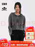 森馬（Semir）【梅花聯(lián)名】短外套女寬松連帽夾克2024年秋新款顯高顯瘦上衣白色 灰色調(diào)00322 165/88A/L 曬單實(shí)拍圖