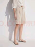 ELLE法式高腰寬松休閑西裝短褲女2024夏新款小個(gè)子垂墜感直筒褲子 卡其 XL 曬單實(shí)拍圖