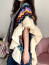Charm Kendo官網(wǎng)披肩女2025新款針織斗篷旅行云南民族生日禮物送女友老婆 藍(lán)色送女朋友實(shí)用老婆 曬單實(shí)拍圖