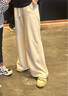歐小倉黑標星空呢系列 軟糯垂順秋冬毛呢感 香蕉長(cháng)褲松緊腰超模褲1649 白色 XL 曬單實(shí)拍圖