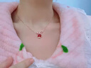 Caokit Keeiy輕奢幸運福兔項鏈女本命年生肖吊墜七夕情人節(jié)禮物送女友老婆 玫瑰金色紅瑪瑙款項鏈 曬單實拍圖