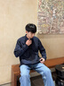 BOSS博斯【七夕節(jié)禮物】男士25年春季新款徽標(biāo)貼飾寬松外套襯衫 404-深藍(lán)色 L 曬單實(shí)拍圖