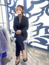 AEMAPE高級感職業(yè)西裝套裝女2025春秋休閑西服商務(wù)正裝通勤工作服外套 藏藍色西裝+闊腿褲 XL 曬單實(shí)拍圖