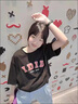 G.DUCKKIDS純棉女童T恤短袖兒童夏季2024炸街中大童裝寬松潮流街舞字母上衣t 黑色 150 建議12-13歲 曬單實拍圖