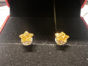 周大福鏤空爆閃方糖星星足金黃金耳飾耳釘(工費260)約1.75g EOF1673 曬單實(shí)拍圖