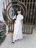 IVY HOUSE常春藤兒童裝女童2024年夏季新款  新中式旗袍領(lǐng)馬面裙套裝親子裝 白色套裝 140 曬單實(shí)拍圖